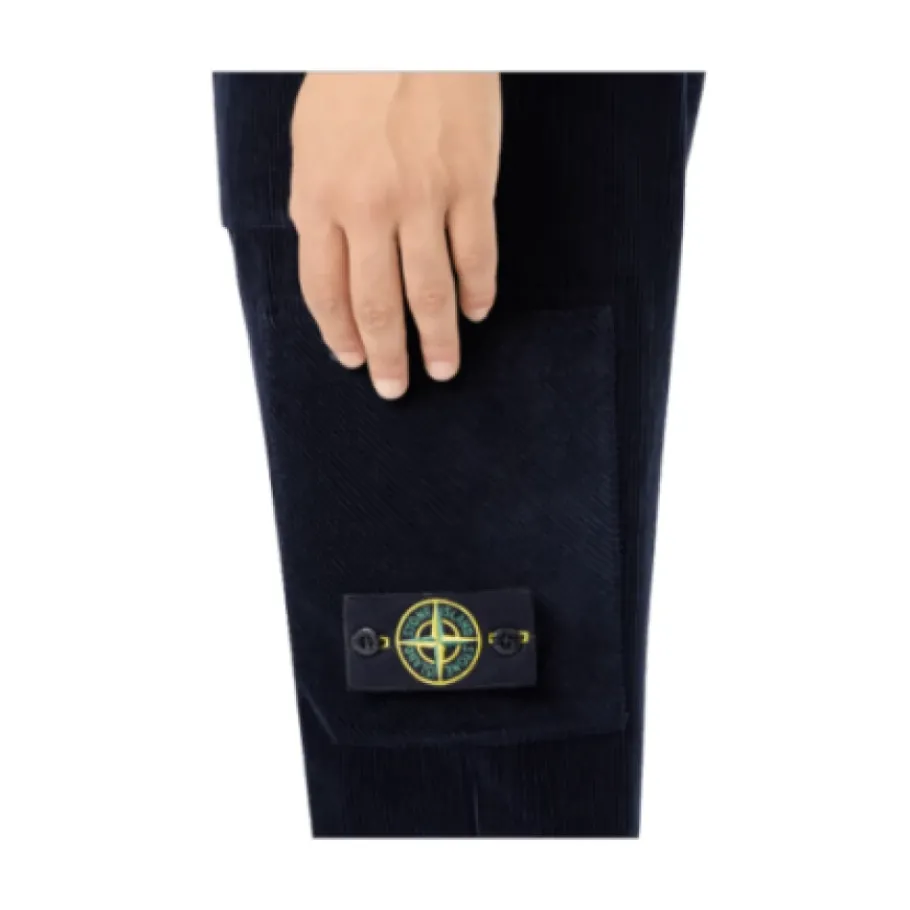 Stone Island Cargo Velvet Katoenen Broek-Heren Broeken