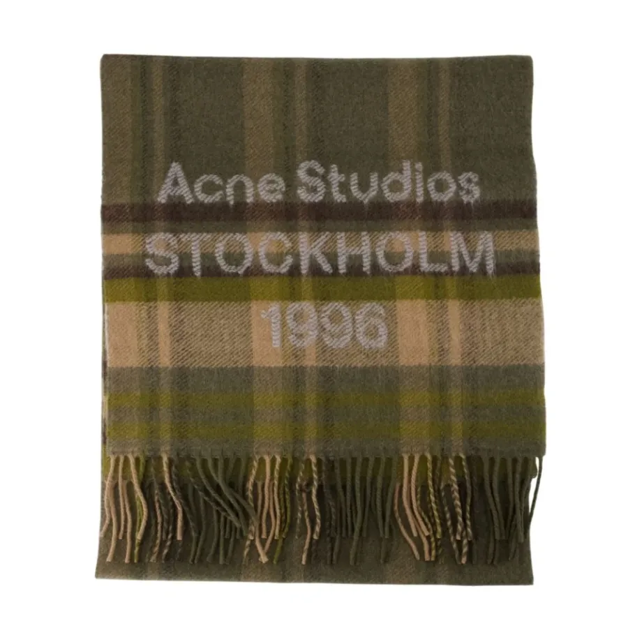 Acne Studios Check Logo Sjaal - Breed-Heren Sjaals