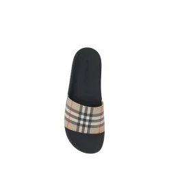 Burberry Check Pattern Slides-Heren Slippers