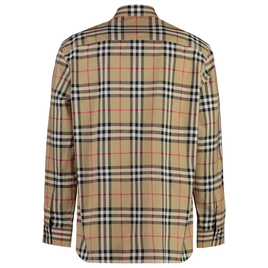 Burberry Check Print Cotton Shirt-Heren Overhemden
