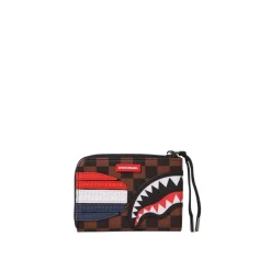 SPRAYGROUND Checkered Shark Zip Wallet-Heren Portefeuilles