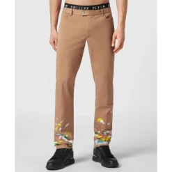 Philipp Plein Chinos Trousers Dripping-Heren Broeken