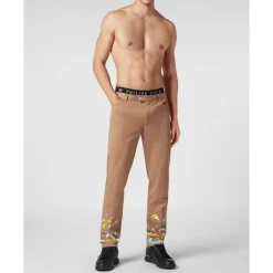 Philipp Plein Chinos Trousers Dripping-Heren Broeken