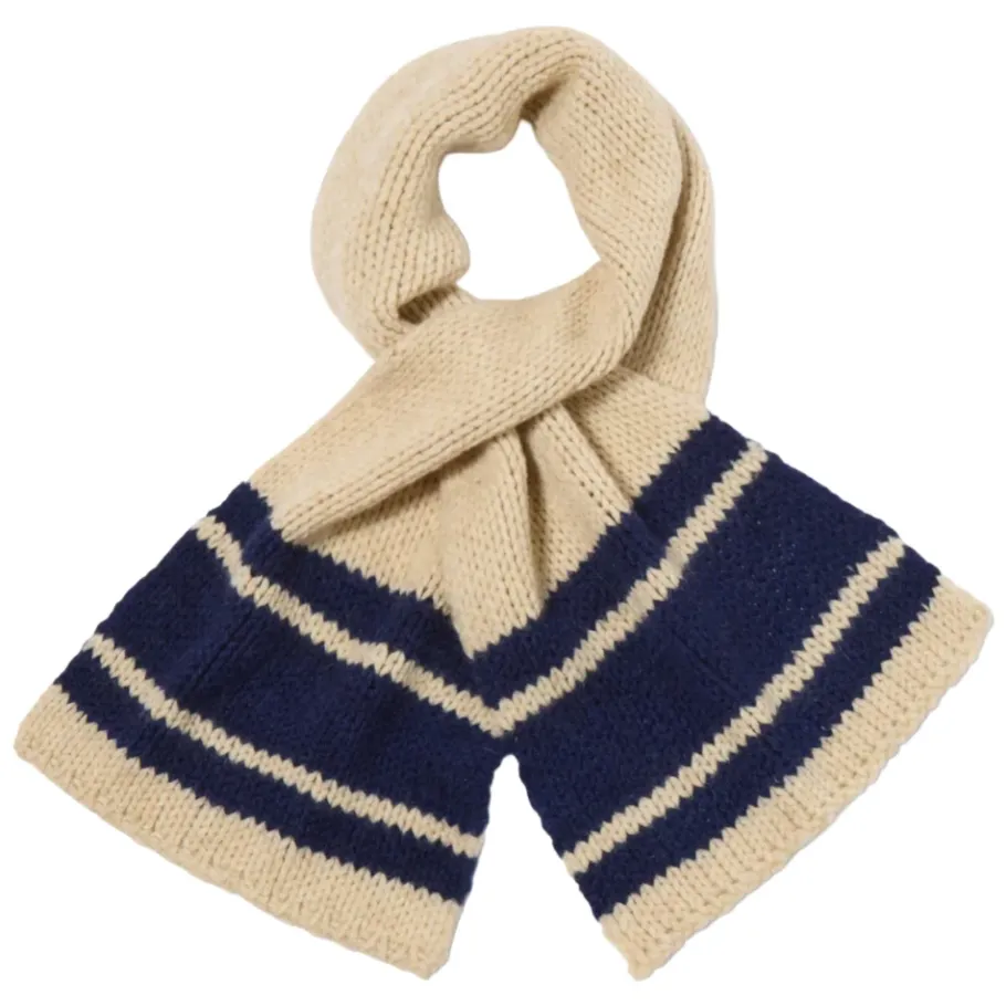 Universal Works Chunky Knit Stripe Lenny Scarf-Heren Sjaals