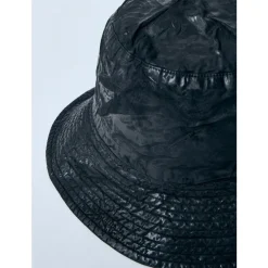 Rick Owens Coated Bucket Hat met Zelfbindende Sluiting-Heren Hoeden