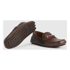 Gucci Cocoa Driver Schoen met Web-Heren Instappers & Slip Ons