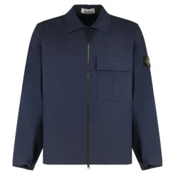 Stone Island Comfort-fit Overshirt met borstzak met inzetstuk-Heren Jassen