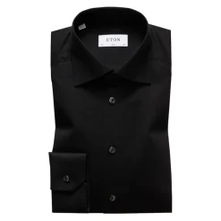 Eton Contemporary Black Signature Twill Shirt-Heren Overhemden