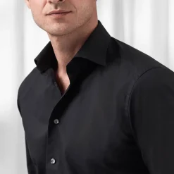 Eton Contemporary Black Signature Twill Shirt-Heren Overhemden