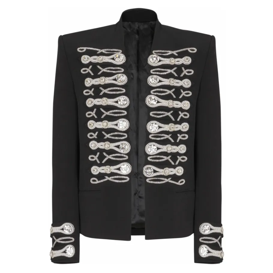 Balmain Crepe spencer jasje met geborduurde frogging-Heren Kostuums
