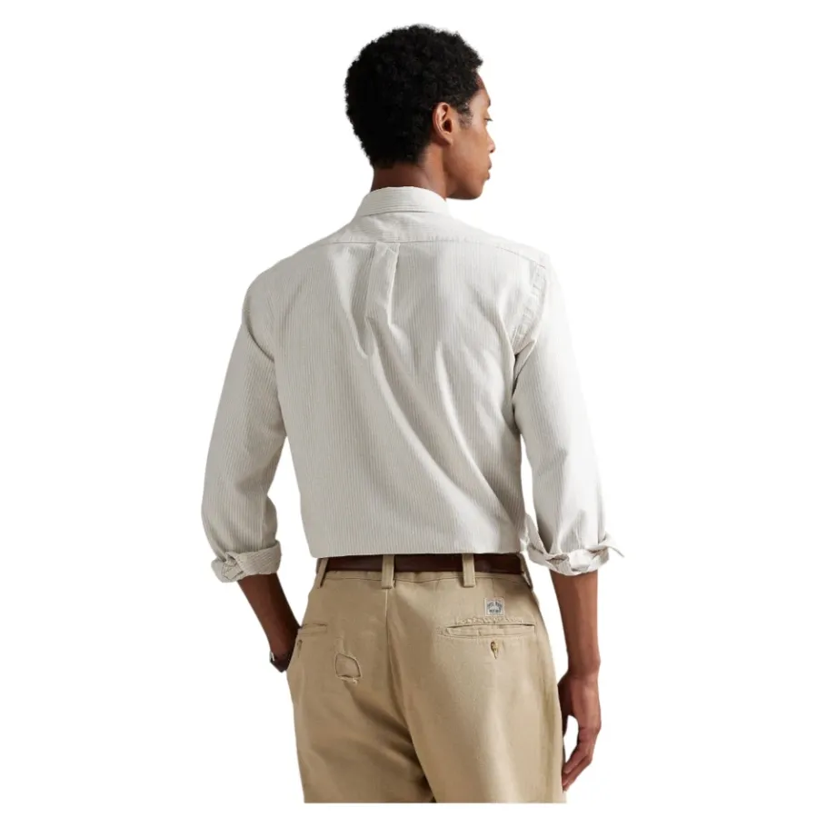 Ralph Lauren Custom Fit Gestreept Oxford Overhemd-Heren Overhemden