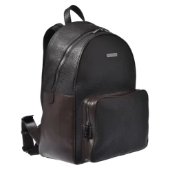 Baldinini Dark brown tumbled leather rucksack-Heren Rugzakken