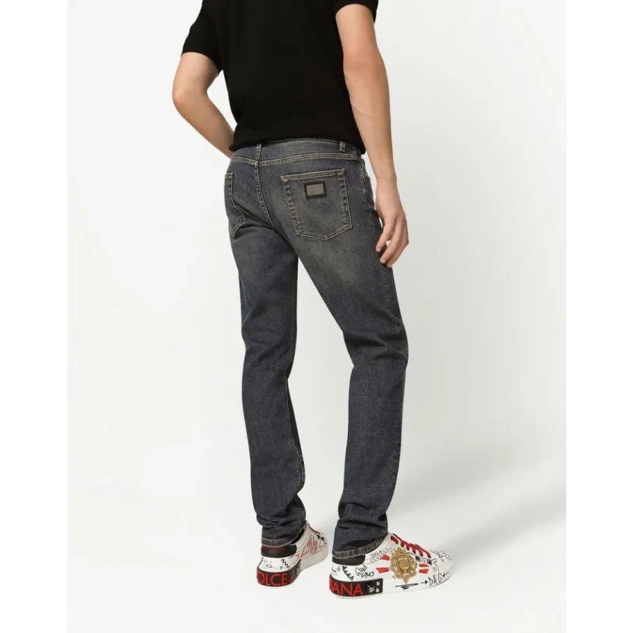 Dolce & Gabbana Denim Jeans met Metalen Logo-Heren Jeans