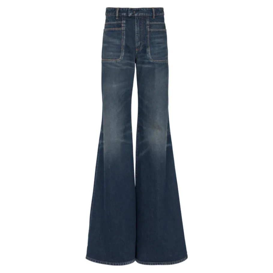 Balmain Denim jeans met wijde pijpen-Heren Jeans