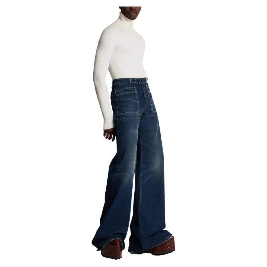 Balmain Denim jeans met wijde pijpen-Heren Jeans