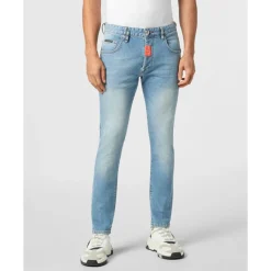 Philipp Plein Denim Skinny Fit Trousers Hexagon-Heren Jeans