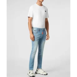 Philipp Plein Denim Skinny Fit Trousers Hexagon-Heren Jeans