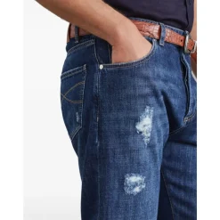 Brunello Cucinelli Distressed Katoenen Broek-Heren Jeans