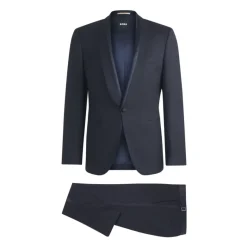 Hugo Donkere Zijde Afgezette Wollen Smoking-Heren Kostuums