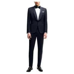 Hugo Donkere Zijde Afgezette Wollen Smoking-Heren Kostuums