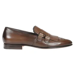 Santoni Donkere Double Monks Strap Schoenen-Heren Nette Schoenen