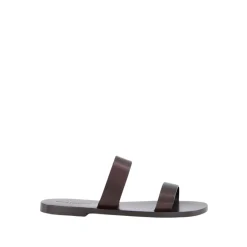 Saint Laurent Donkere leren slippers-Heren Slippers