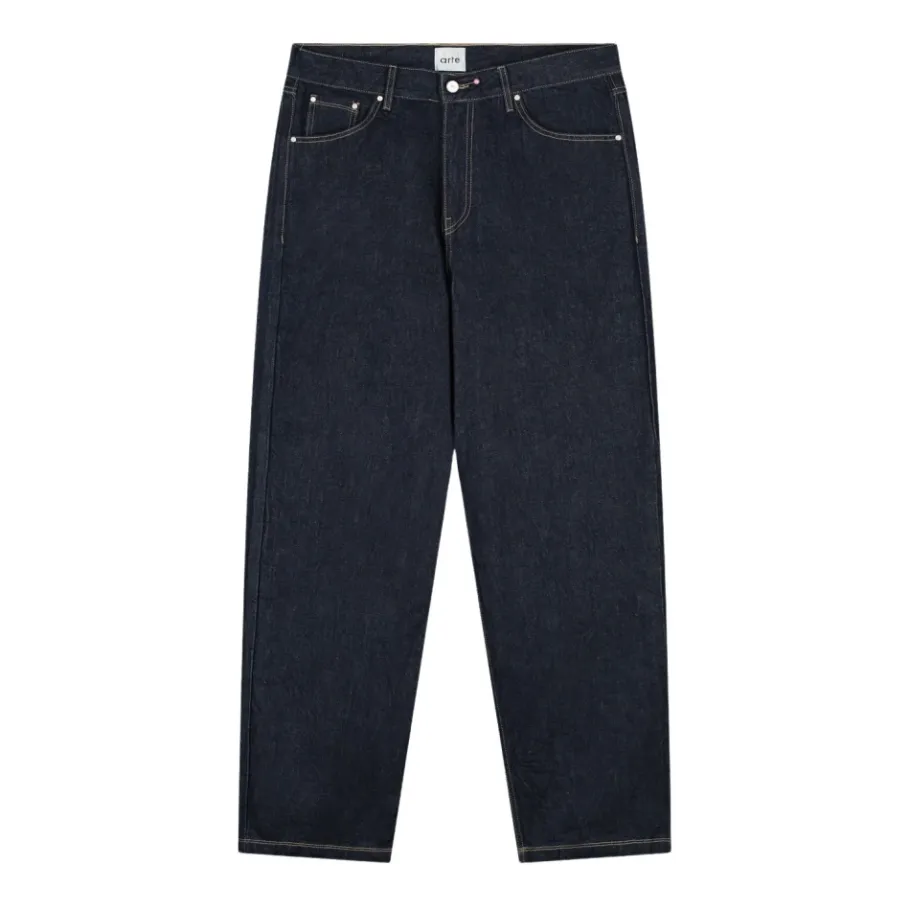 Arte Antwerp Donkere Ruwe Denim Straight-Cut Jeans-Heren Jeans