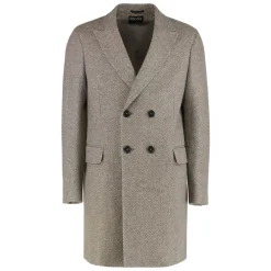 Zegna Double-breasted Jas van Wol en Kasjmier-Heren Jassen