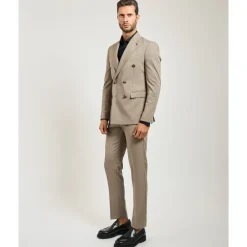 Mulish Double-breasted pak met logoknoppen-Heren Kostuums