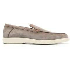 Santoni Duifgrijs Suède Mocassin Schoenen-Heren Instappers & Slip Ons