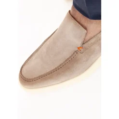 Santoni Duifgrijs Suède Mocassin Schoenen-Heren Instappers & Slip Ons