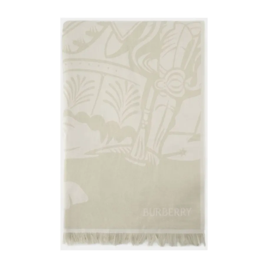 Burberry EKD Motif Sjaal met Rafels-Heren Sjaals