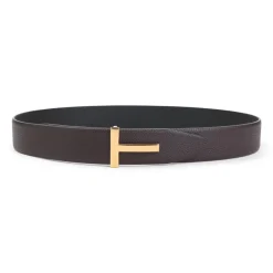 Tom Ford Elegant Reversible Leather Belt Nude-Heren Riemen