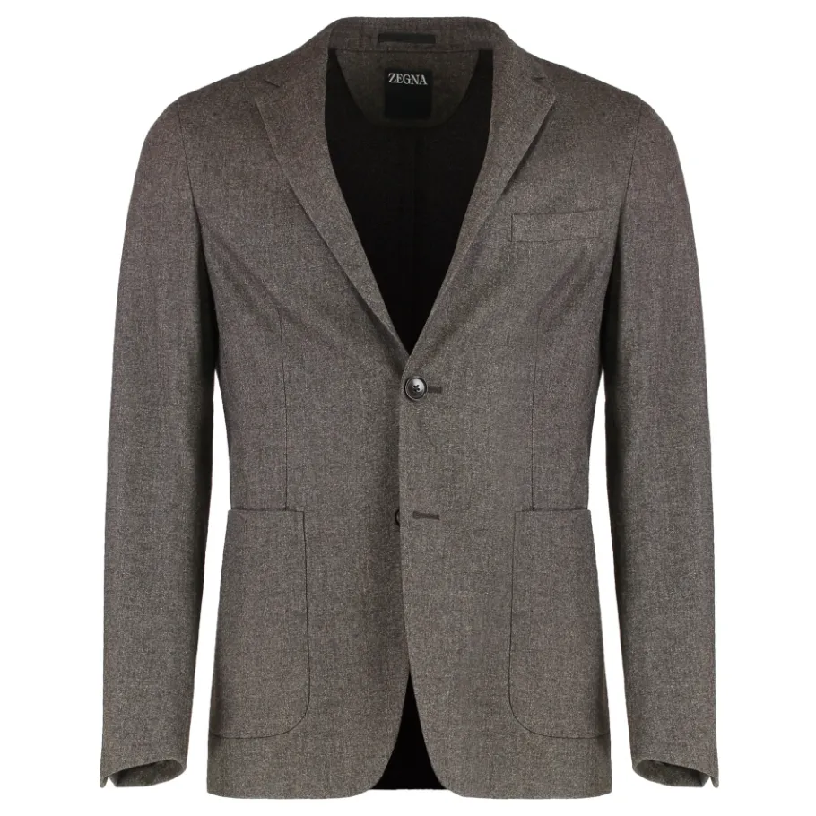 Zegna Enkelrijige jas in wolmix-Heren Jassen