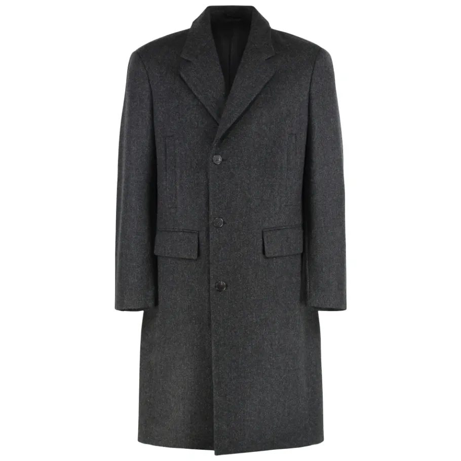 Prada Enkelrijige wollen jas-Heren Jassen