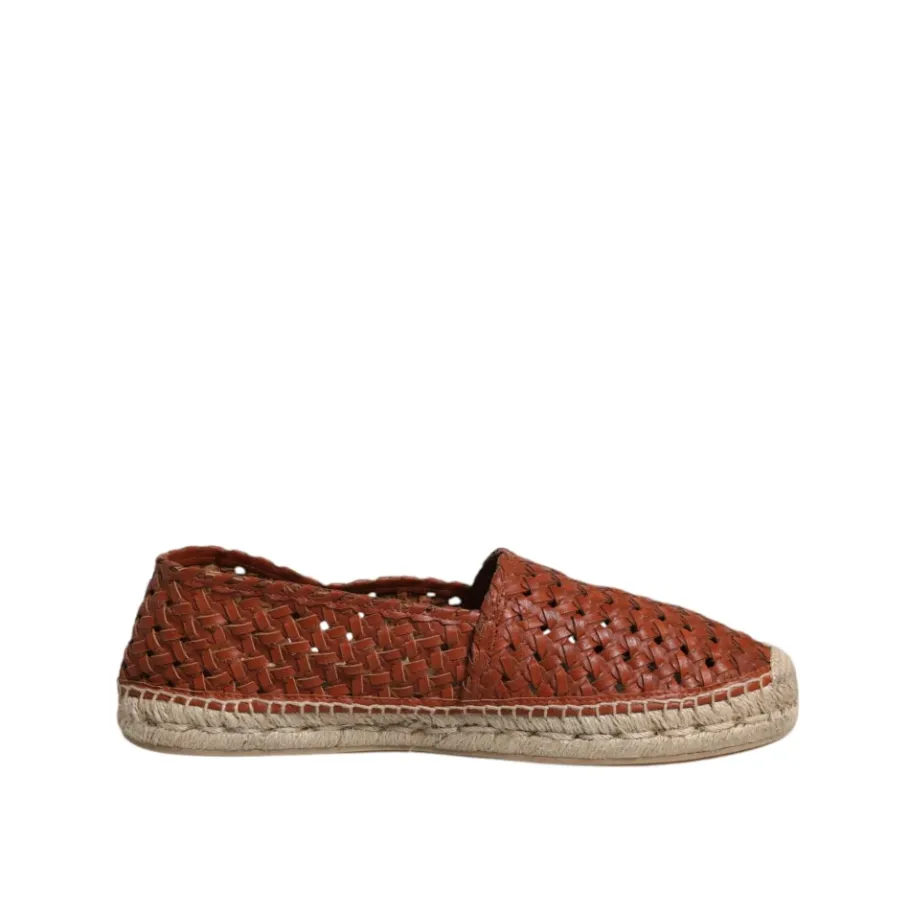 Dolce & Gabbana Espadrilles van Geweven Leer met Logodetails-Heren Espadrilles