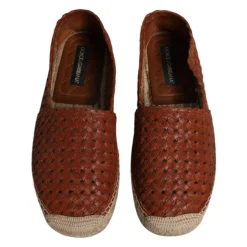 Dolce & Gabbana Espadrilles van Geweven Leer met Logodetails-Heren Espadrilles