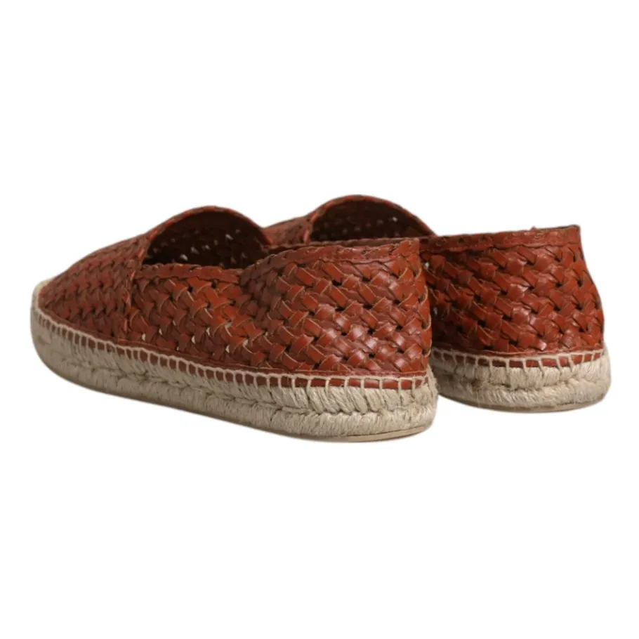 Dolce & Gabbana Espadrilles van Geweven Leer met Logodetails-Heren Espadrilles