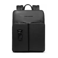 Piquadro Expandable, slim laptop and iPad® backpack withRFID and shock-absorbing protection-Heren Rugzakken