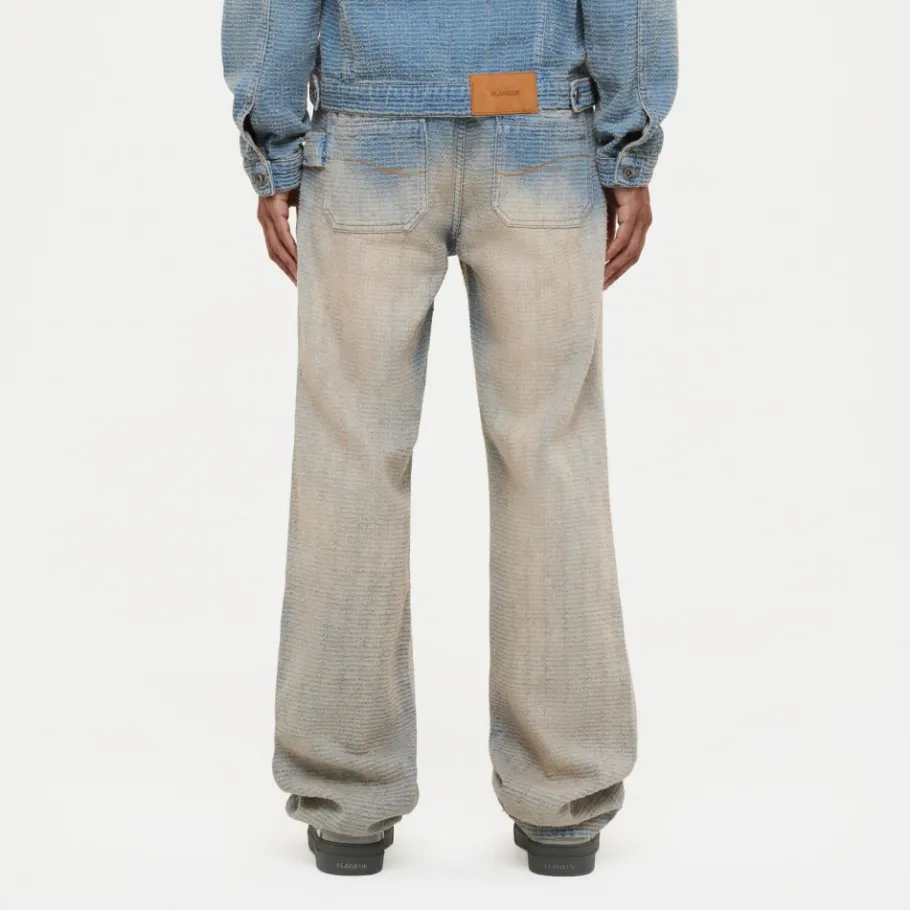 FLÂNEUR Faded Tweed Denim Jeans Licht-Heren Jeans