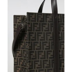 Fendi FF Logo Tote Bag-Heren Tassen