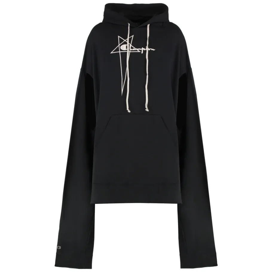 Rick Owens Flyproof Tunic Hooded Sweatshirt-Heren Truien & Vesten