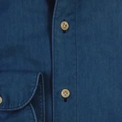 Finamore Gaeta Denim Overhemd-Heren Overhemden