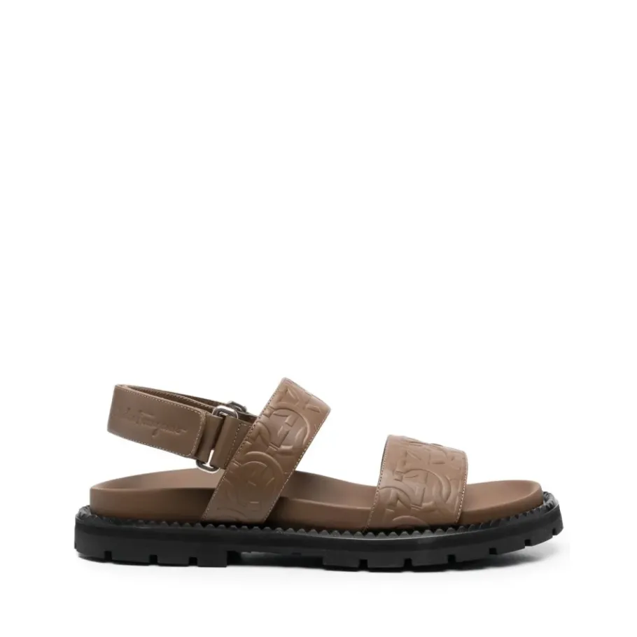 Ferragamo Gancini Debossed Sandals-Heren Sandalen