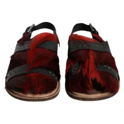 Dolce & Gabbana Gazelle Haar Leren Sandalen Schoenen-Heren Sandalen
