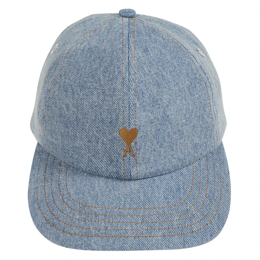 Ami Paris Geborduurde satijnen pet met verstelbare sluiting-Heren Petten