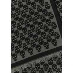 Alexander McQueen Geborduurde wolmix Foulard Sjaal-Heren Sjaals