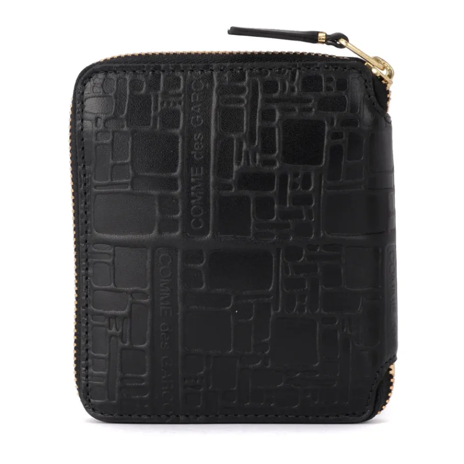 Comme des Garçons Gedrukte leren portemonnee met ritssluiting-Heren Portefeuilles