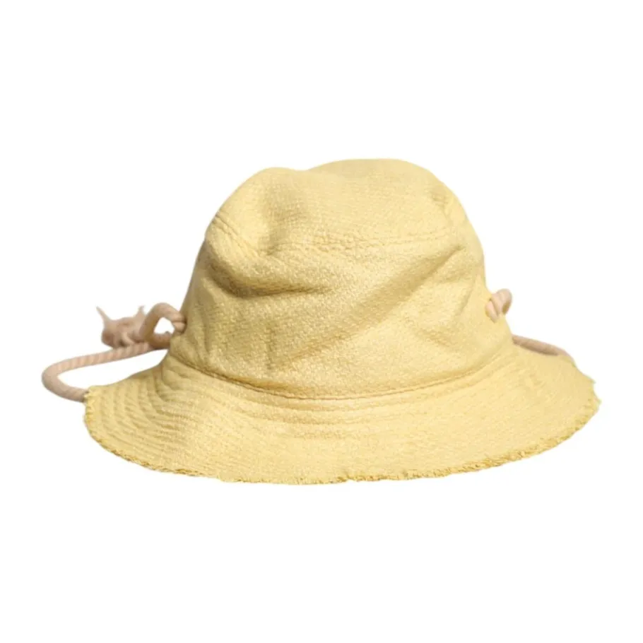 Dolce & Gabbana Gele Wide Brim Bucket Hat met Logo-Heren Hoeden