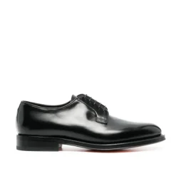 Santoni Gepolijste leren Derby schoenen-Heren Instappers & Slip Ons|Nette Schoenen